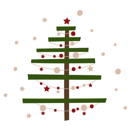 Stylized Christmas tree. Vector illustration.のイラスト素材