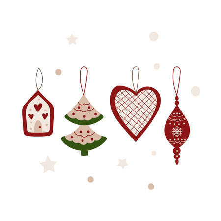 Christmas decor clipart. Vector illustration.のイラスト素材