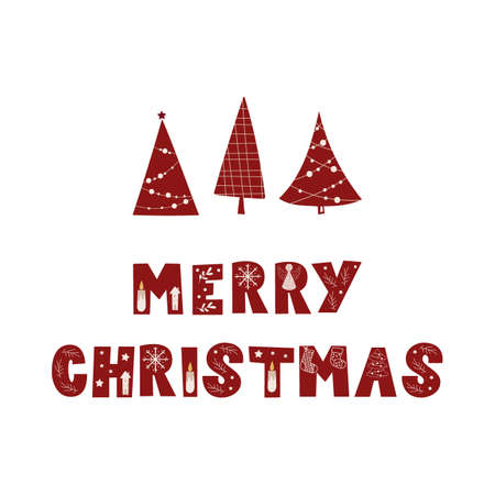 Merry Christmas greeting card design. Vector illustration.のイラスト素材