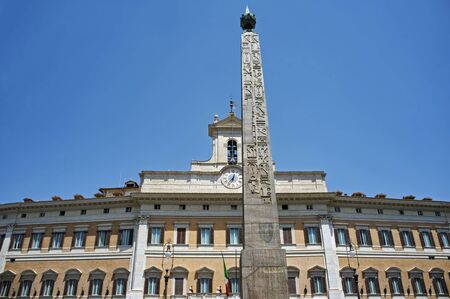 view of The Palazzo Montecitorio a palace in Rome, Italy the seat of the Italian Chamber of Deputiesのeditorial素材