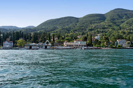 4, August 2019: Gardone Riviera (Brescia), Italy - former casino of Gardone Riviera, seen from the lake of Gardaのeditorial素材