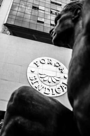 05/27/2012 - Liberdade neighborhood, SÃ£o Paulo, Brazil: detail of headquarters of the union of metallurgistsのeditorial素材