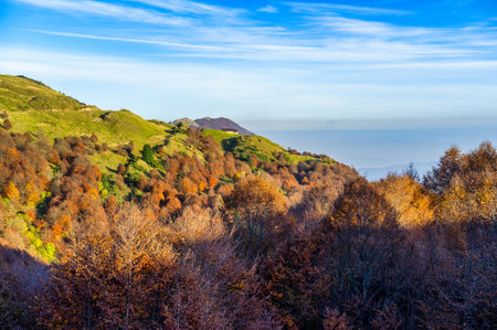 View of the mountains in autumn. Beautiful natural landscape, in Lessinia Regional Natural Park