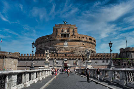 Rome, Italy - 06.22.2014: Castel Sant Angelo (The Saint Angel Castle) also known as Mausoleum of Hadrian in Rome, Italy. It was once the tallest building of Rome. Famous Italian landmarkのeditorial素材