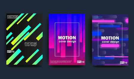 Set of Brochure Flyer design vector template Geometric Lines and Lights abstract backgrounds. Vectorのイラスト素材
