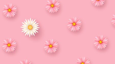 Tender spring flowers on a geometric background. Minimalistic composition. Poster template, holiday cards. Vectorのイラスト素材