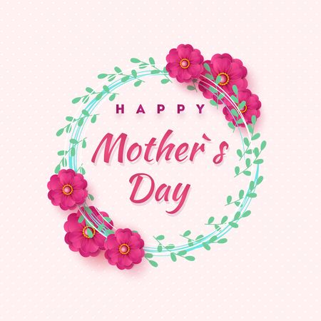 Mother s day greeting card with beautiful blossom flowersのイラスト素材
