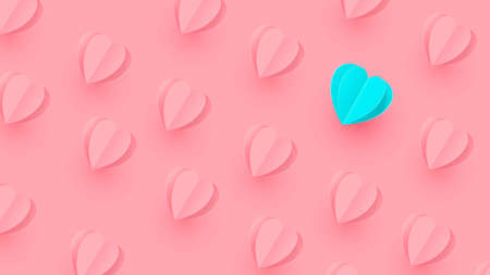 Valentine s day proposal, banner template. Pink hearts isolated on a pink background. Shop market...