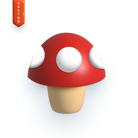 Realistic image of fly agaric. vector illustrationのイラスト素材
