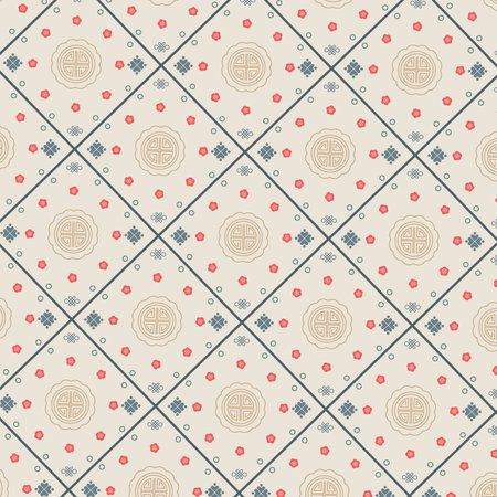 Traditional Chinese seamless pattern for your design. Geometric pattern, abstraction. Japanese style. Patterns for Chinese New Year. minimalist style. vector illustration.のイラスト素材