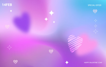 Modern design template for Valentine's Day and love card, banner, poster, cover. purple and blue colors. vector illustration.のイラスト素材