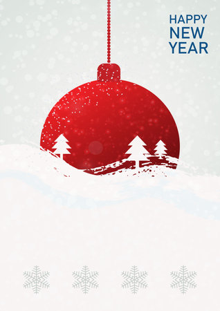 Christmas, New Year card in bright festive colors Vector illustration concepts for background, greeting card, party invitation card, banner, social media Strokes, balls, snowflakes Vector illustrationのイラスト素材