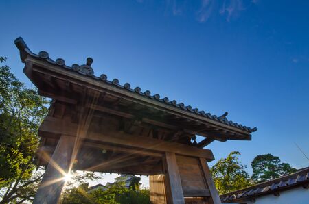 Kakegawa castle against sky background in Kakegawa-shi Shizuoka, Japanのeditorial素材