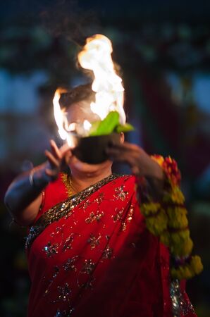 Bangkok,Thailand - January 26 : The rite of zoroastrian sacred by faith and belief of the people with worship at the temple on January 26,2015 in Bangkok, Thailand.のeditorial素材