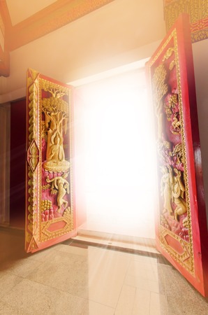 Open door and light for your inspirationの写真素材