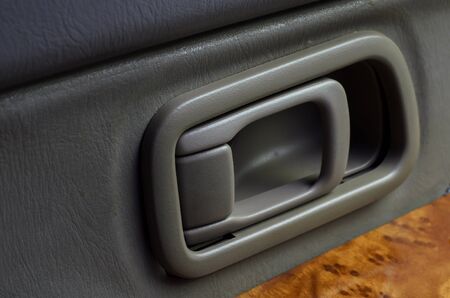 Car door handle closeup view insideの写真素材