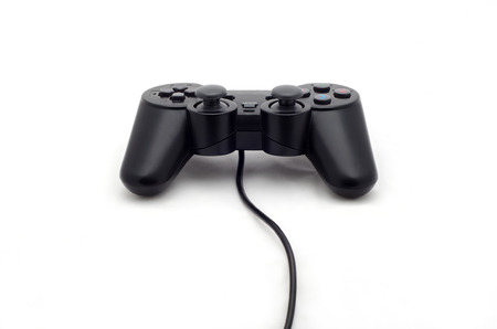 Game pad black color on white background, Joystick