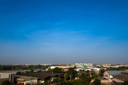 Landscape view of industrial plant in the industrial estate with blue skyの写真素材