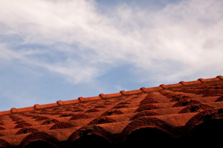 Red roof close up. の写真素材