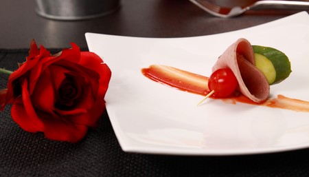 Ham and rose. の写真素材