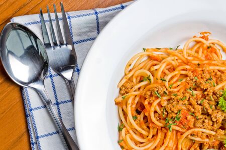 Spaghetti with bolognese sauce. の写真素材