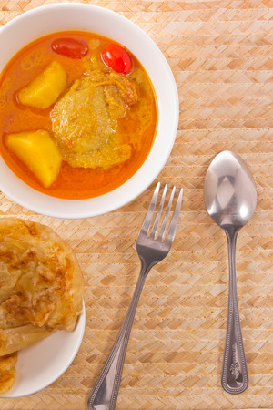 yellow curry chickenの写真素材
