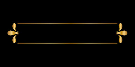 Gold frame isolated on black background. Vector illustration for your design.のイラスト素材