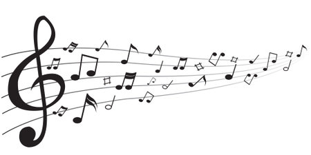 Musical notes on a white background. Vector illustration.のイラスト素材