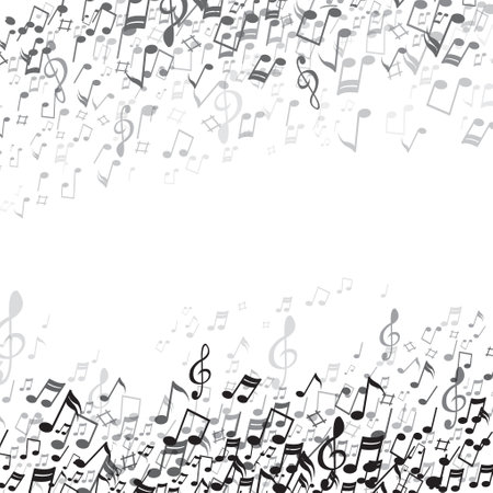Music background with musical notes and place for text. Vector illustration.のイラスト素材