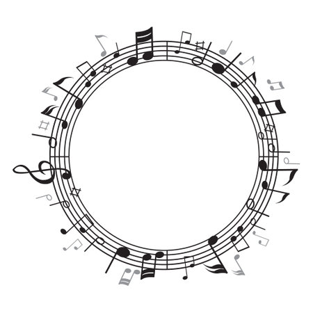 Music notes on a white background. Vector illustration for your design.のイラスト素材