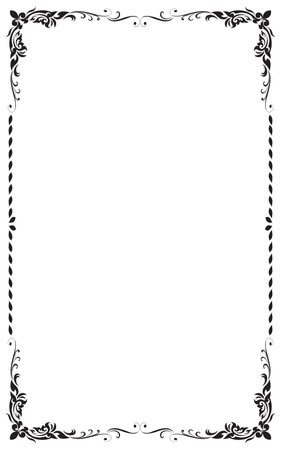 Decorative frames and borders, Thai style, black and white, Vector illustrationのイラスト素材