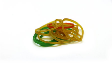 Rubber bands isolated on white background