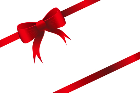 red bow with ribbonのイラスト素材