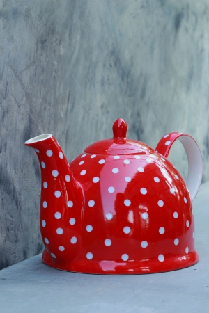 Ceramic kettle red の写真素材