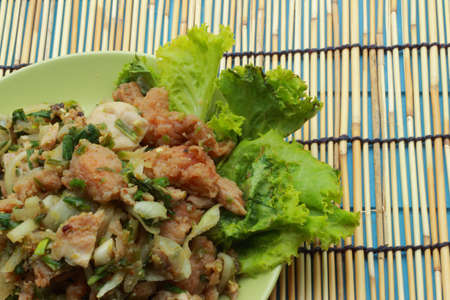 Spicy minced meat saladの写真素材