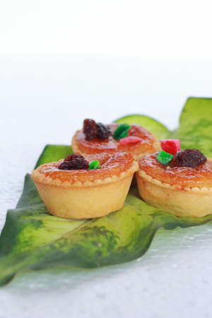 Egg tart green leaves 