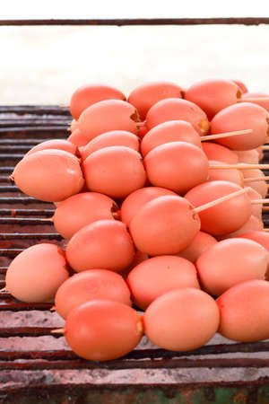 Chicken eggs grill.の写真素材