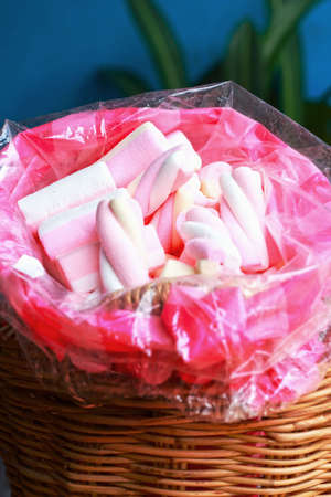Pink marshmallowsの写真素材