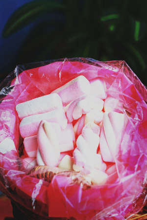 Pink marshmallowsの写真素材