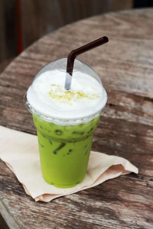 Cold green tea.