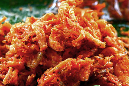 Fried shrimp at the market.