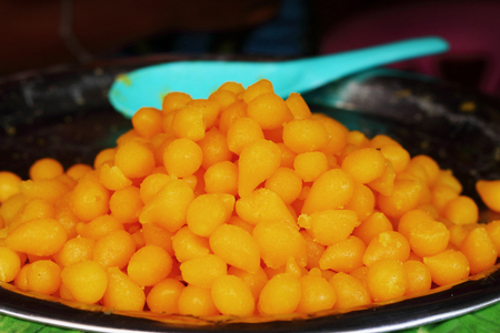 Gold Egg Yolks Thread - Dessert Thailand.の写真素材