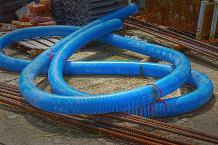 PVC pipes are blue - background