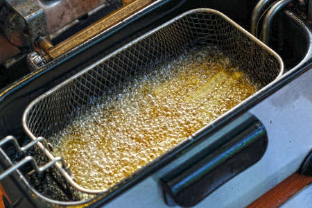 French Fries fried in a pan.の写真素材