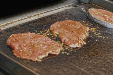 grilled beef in a pan - bbqの写真素材
