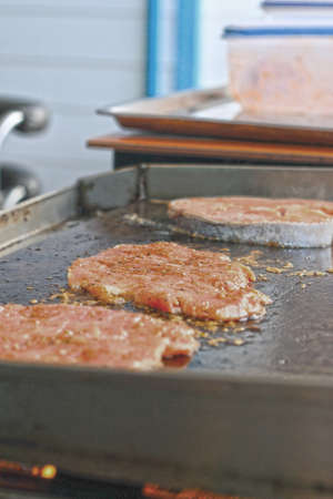 grilled beef in a pan - bbqの写真素材