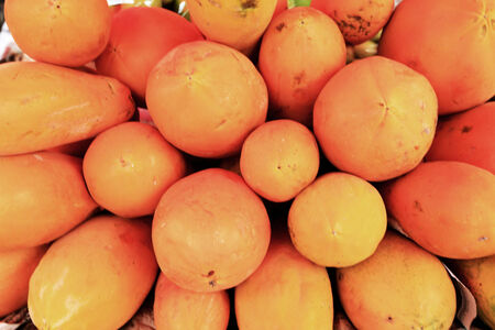 Ripe papaya in the marketの写真素材