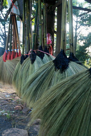 Broom in marketの写真素材