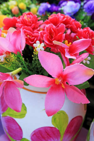 Beautiful orchid of artificial flowers