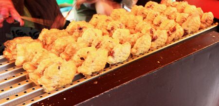 Fried dumplings market - Korean food  の写真素材